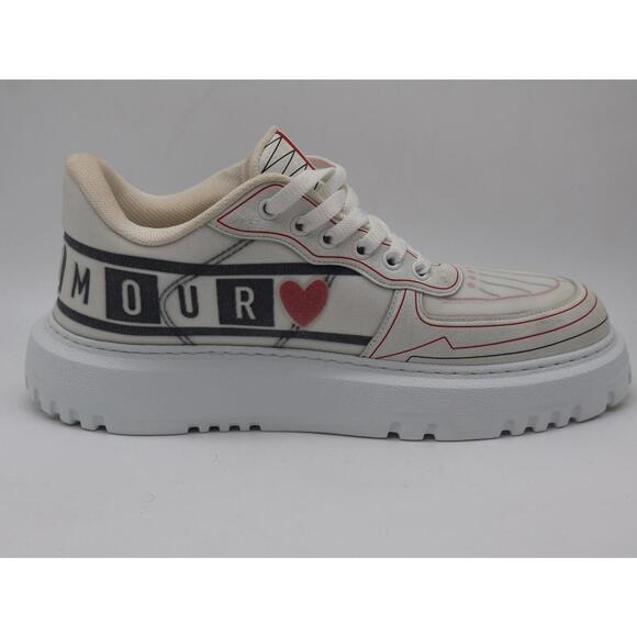 Dior Addict Sneaker Dioramour D Chess Heart White, Made In Italy Woman's Size 10 - Picture 5 of 13